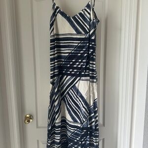 Blue and white dress